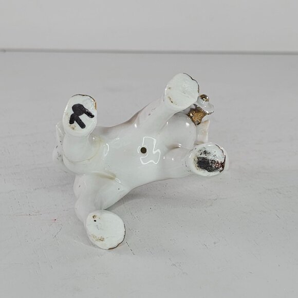 Vintage Ceramic Calf Baby Cow Figurine Flower Bell Collar Anthropomorphic *FLAW - Picture 7 of 8